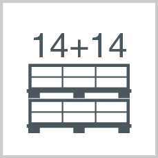 Boxes/polybags per pallet: 14 + 14