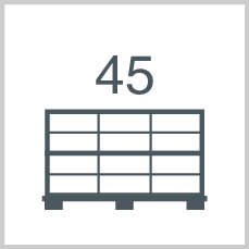 Boxes/polybags per pallet: 45