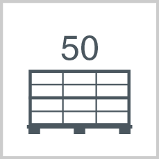 Boxes/polybags per pallet: 50