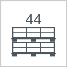 Boxes/polybags per pallet: 44